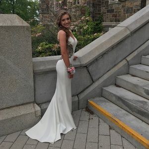 Faviana S7916 Long Fitted Neoprene Prom Dress